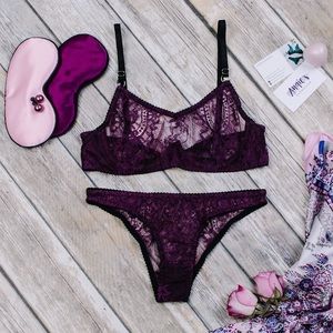 Handmade Lebonbon Tropical bikini purple panty S